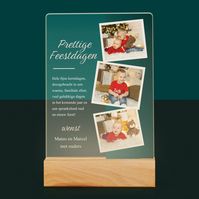 Fotocollage: Kerstwensen - Afdruk Op Acrylglas (Verticaal)