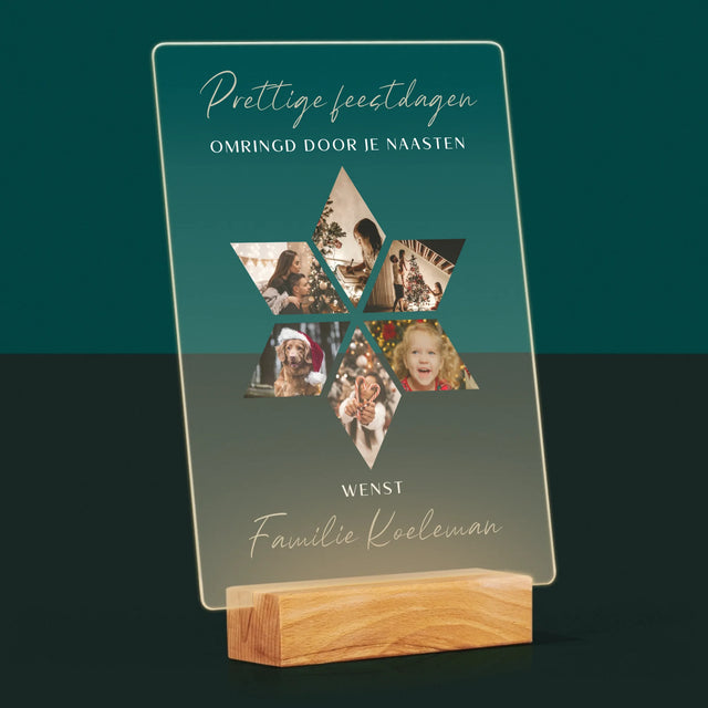 Fotocollage: Prachtige Feestdagen, Ster - Afdruk Op Acrylglas (Verticaal)
