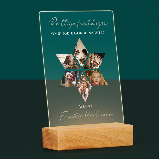 Fotocollage: Prachtige Feestdagen, Ster - Afdruk Op Acrylglas (Verticaal)