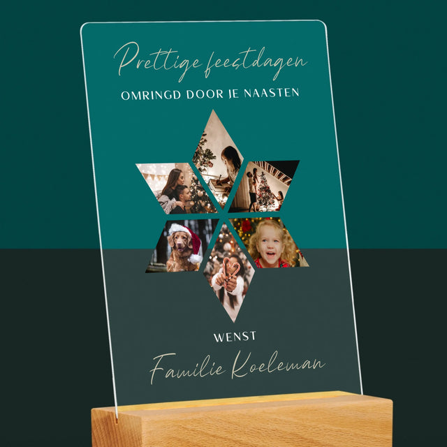 Fotocollage: Prachtige Feestdagen, Ster - Afdruk Op Acrylglas (Verticaal)