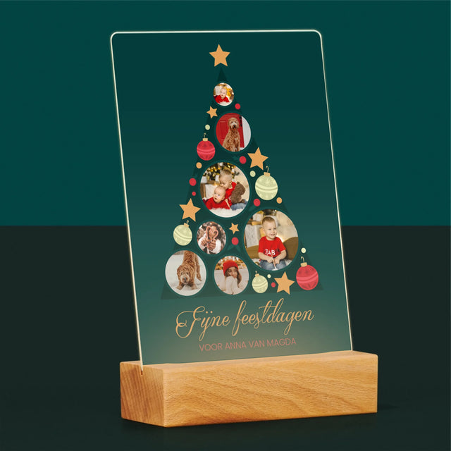 Fotocollage: Kerstboom, Kerstballen - Afdruk Op Acrylglas (Verticaal)