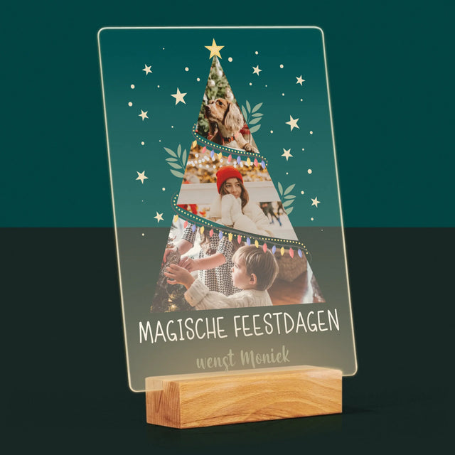 Fotocollage: Kerstboom, Magische Feestdagen - Afdruk Op Acrylglas (Verticaal)