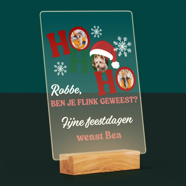 Fotocollage: Ho Ho Ho - Afdruk Op Acrylglas (Verticaal)
