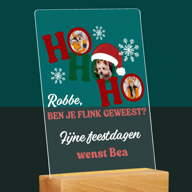 Fotocollage: Ho Ho Ho - Afdruk Op Acrylglas (Verticaal)