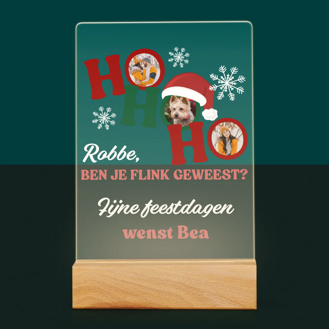 Fotocollage: Ho Ho Ho - Afdruk Op Acrylglas (Verticaal)