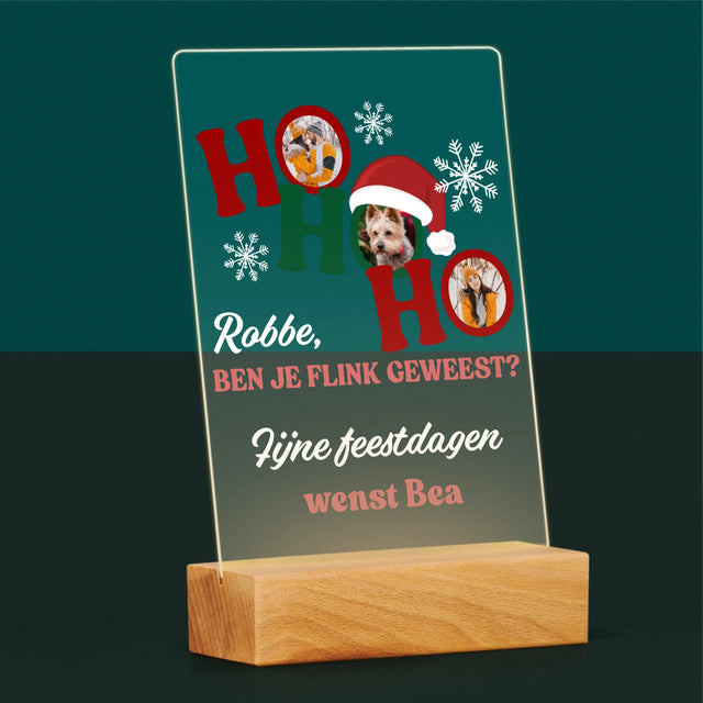 Fotocollage: Ho Ho Ho - Afdruk Op Acrylglas (Verticaal)