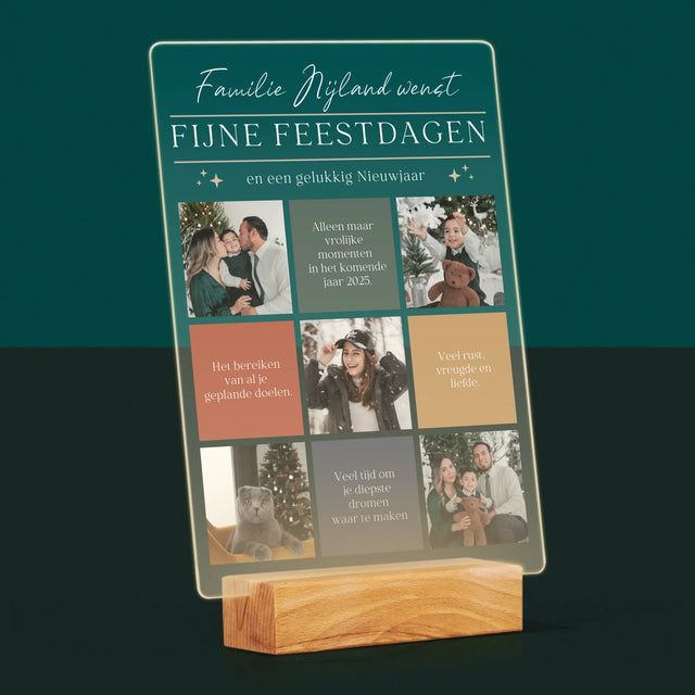 Fotocollage: Fijne Feestdagen, Wensen - Afdruk Op Acrylglas (Verticaal)