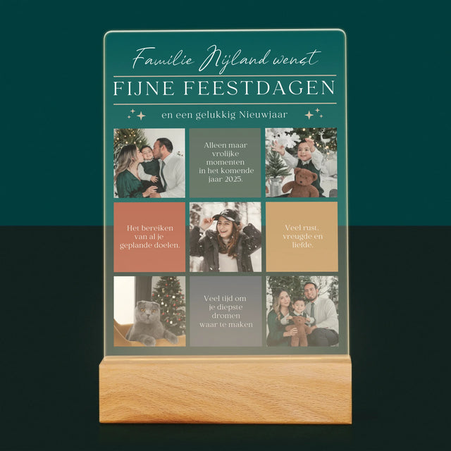 Fotocollage: Fijne Feestdagen, Wensen - Afdruk Op Acrylglas (Verticaal)