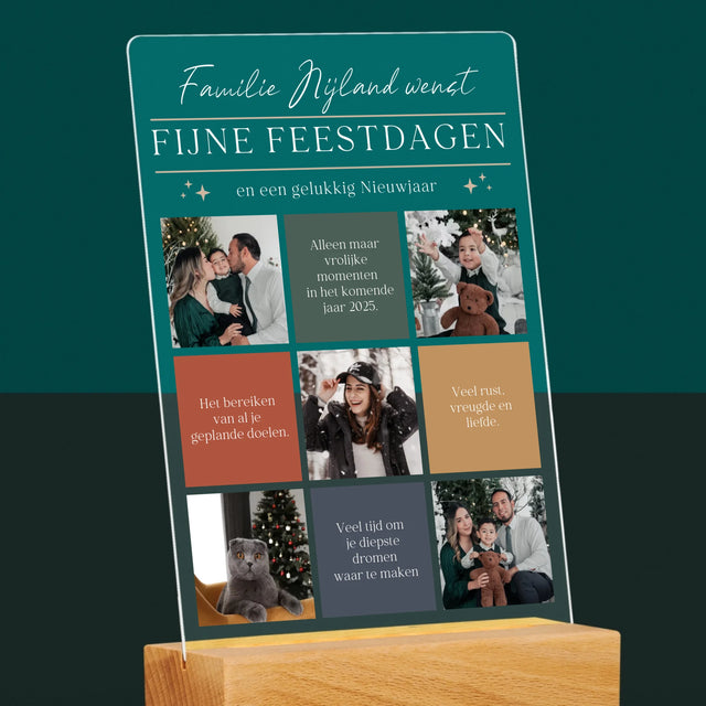 Fotocollage: Fijne Feestdagen, Wensen - Afdruk Op Acrylglas (Verticaal)