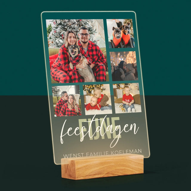 Fotocollage: Fijne Feestdagen - Afdruk Op Acrylglas (Verticaal)