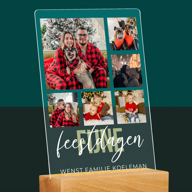 Fotocollage: Fijne Feestdagen - Afdruk Op Acrylglas (Verticaal)