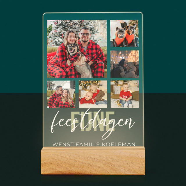 Fotocollage: Fijne Feestdagen - Afdruk Op Acrylglas (Verticaal)