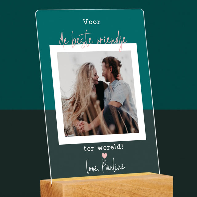 Foto En Handtekening: Voor De Beste Vriendje - Afdruk Op Acrylglas (Verticaal)