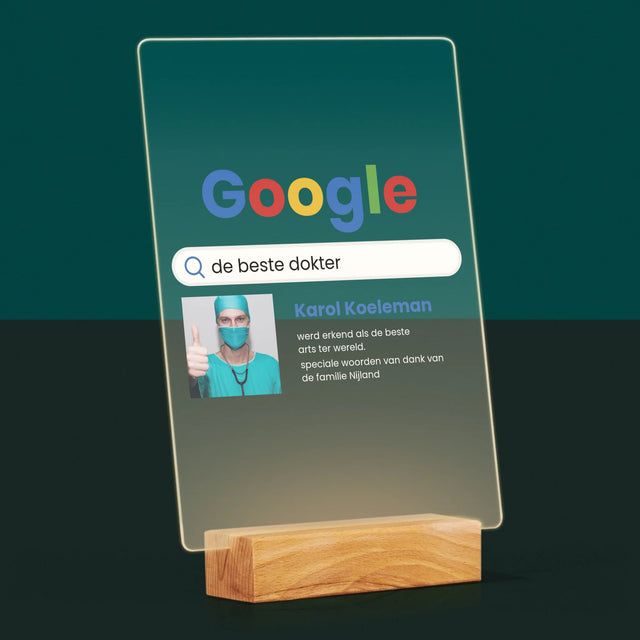 Foto En Handtekening: De Beste Dokter Google-Score - Afdruk Op Acrylglas (Verticaal)