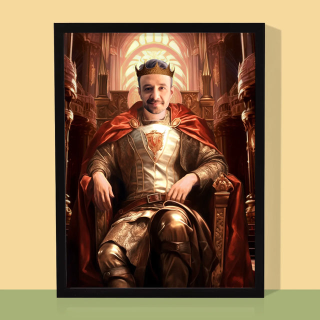 Koninklijk Portret: Koninklijke Troon - Afdruk Met Frame 30X40 (Verticaal)