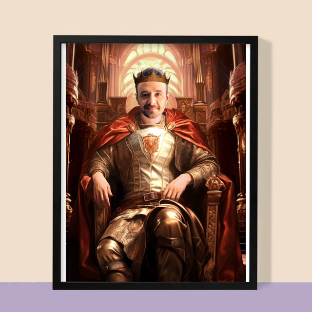 Koninklijk Portret: Koninklijke Troon - Afdruk Met Frame 30X40 (Verticaal)