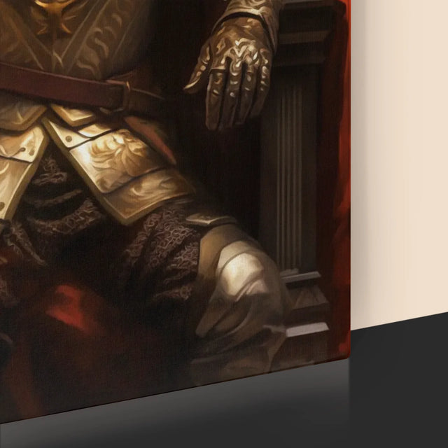 Koninklijk Portret: Koning Op De Troon - Afdruk Met Frame 30X40 (Verticaal)