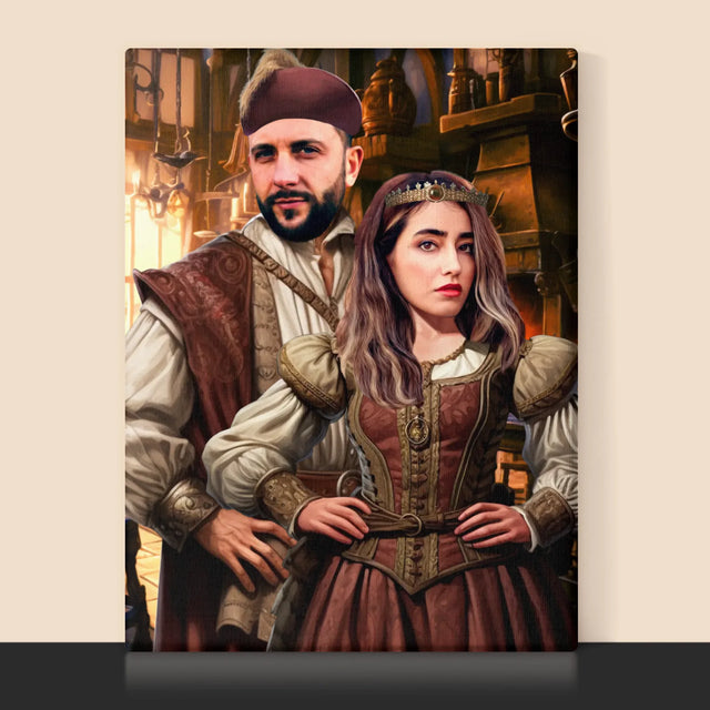 Koninklijk Portret: Aristocratische Koppel - Afdruk Met Frame 30X40 (Verticaal)