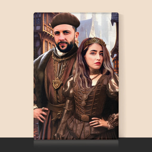 Koninklijk Portret: Adellijk Paar - Afdruk Met Frame 30X40 (Verticaal)