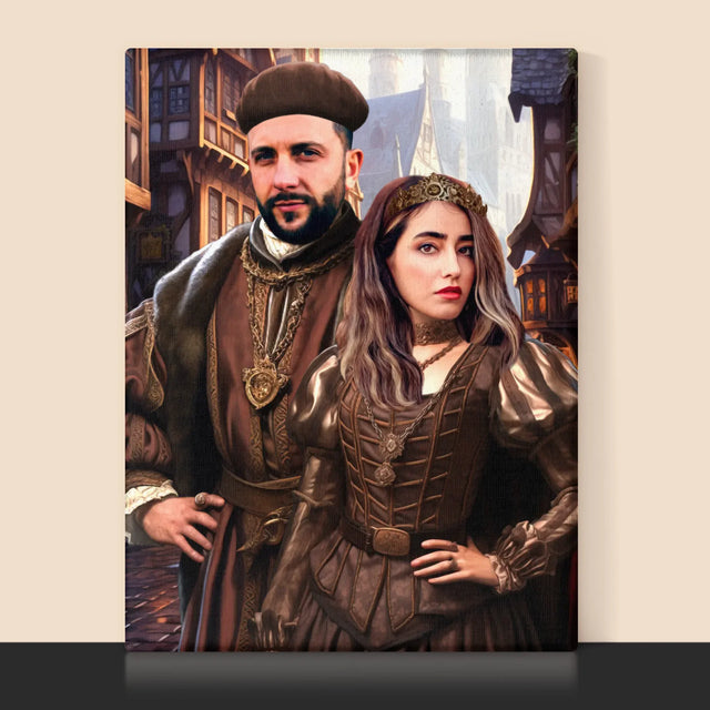 Koninklijk Portret: Adellijk Paar - Afdruk Met Frame 30X40 (Verticaal)