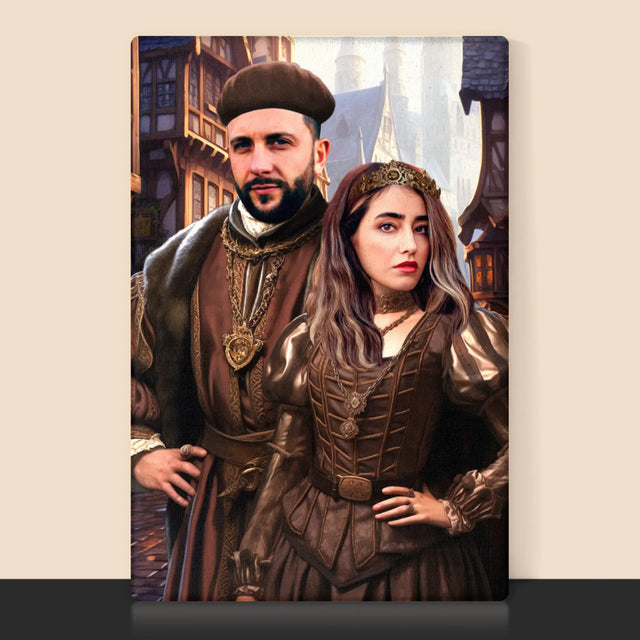 Koninklijk Portret: Adellijk Paar - Afdruk Met Frame 30X40 (Verticaal)