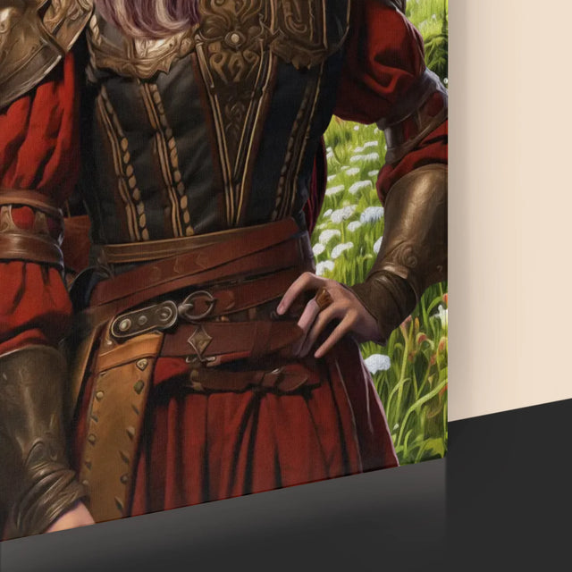 Koninklijk Portret: Hofelijk Paar - Afdruk Met Frame 30X40 (Verticaal)