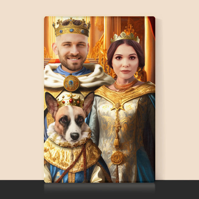 Koninklijk Portret: Heersers Met Huisdier - Afdruk Met Frame 30X40 (Verticaal)