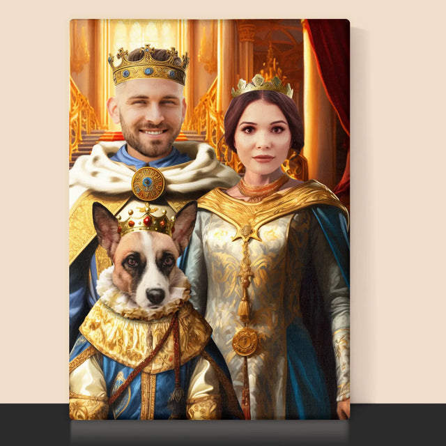 Koninklijk Portret: Heersers Met Huisdier - Afdruk Met Frame 30X40 (Verticaal)