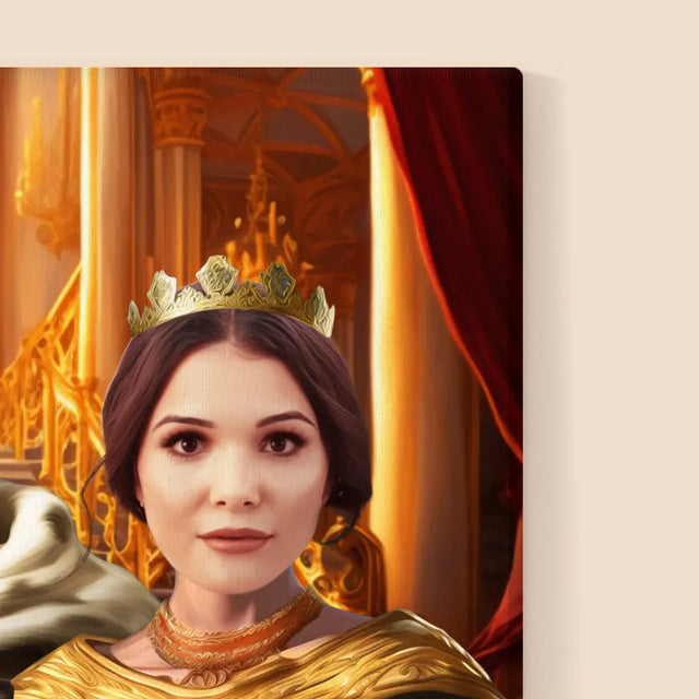 Koninklijk Portret: Heersers Met Huisdier - Afdruk Met Frame 30X40 (Verticaal)