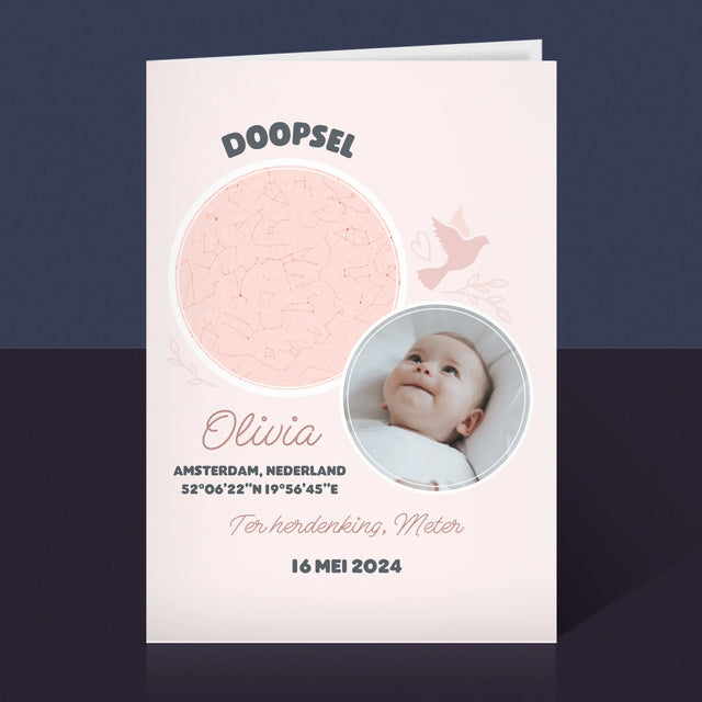 Starrenkaart: Doopsel - Wenskaart