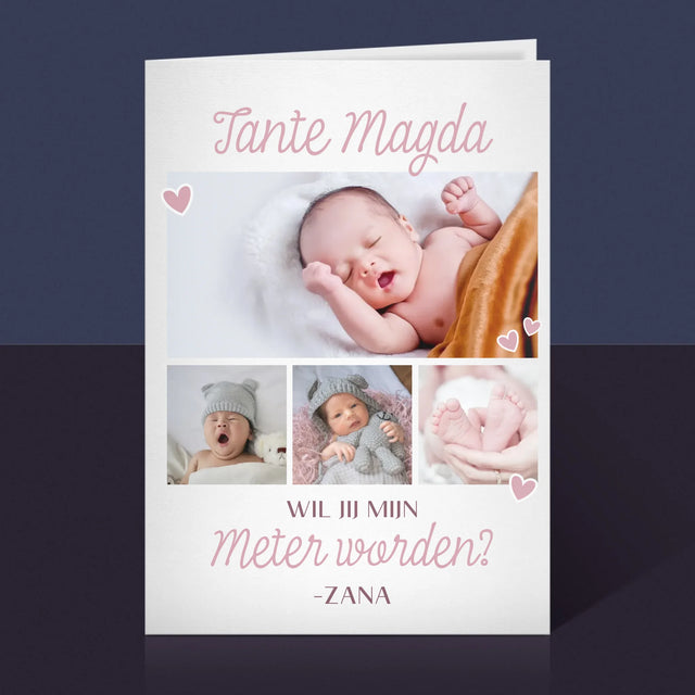Fotocollage: Wil Jij Mijn Meter Worden? - Wenskaart