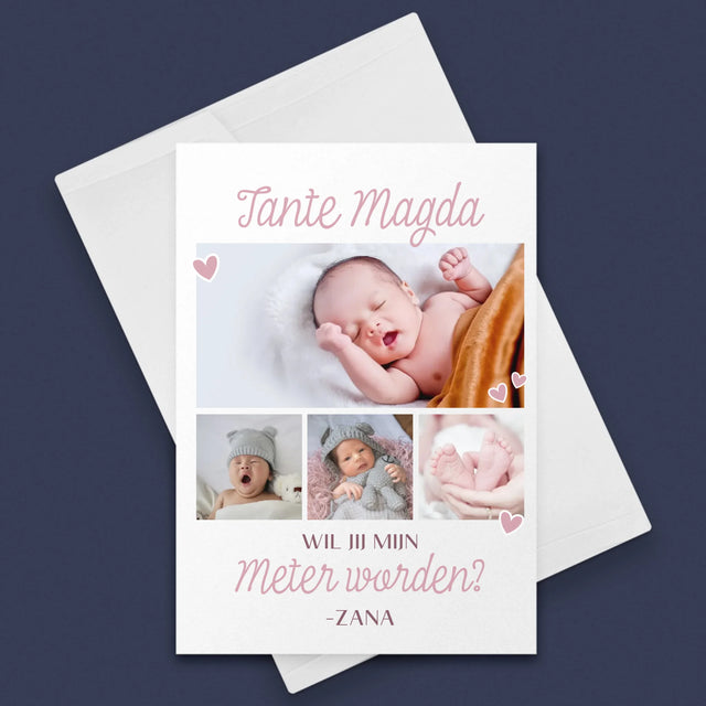 Fotocollage: Wil Jij Mijn Meter Worden? - Wenskaart