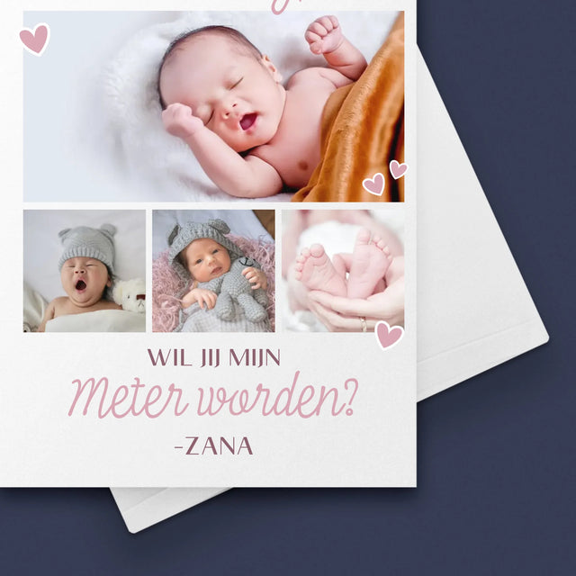 Fotocollage: Wil Jij Mijn Meter Worden? - Wenskaart