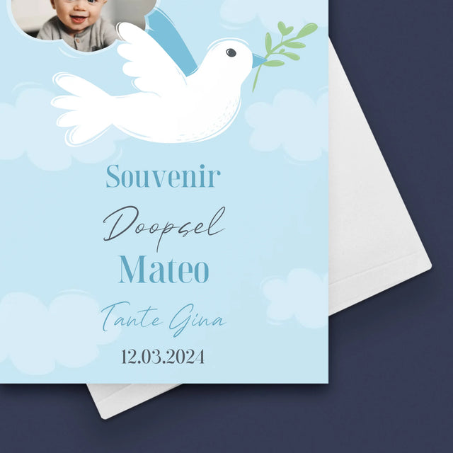 Foto En Handtekening: Souvenir Doopsel - Wenskaart