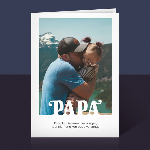 Foto En Handtekening: Onvervangbare Papa, Toewijding - Wenskaart
