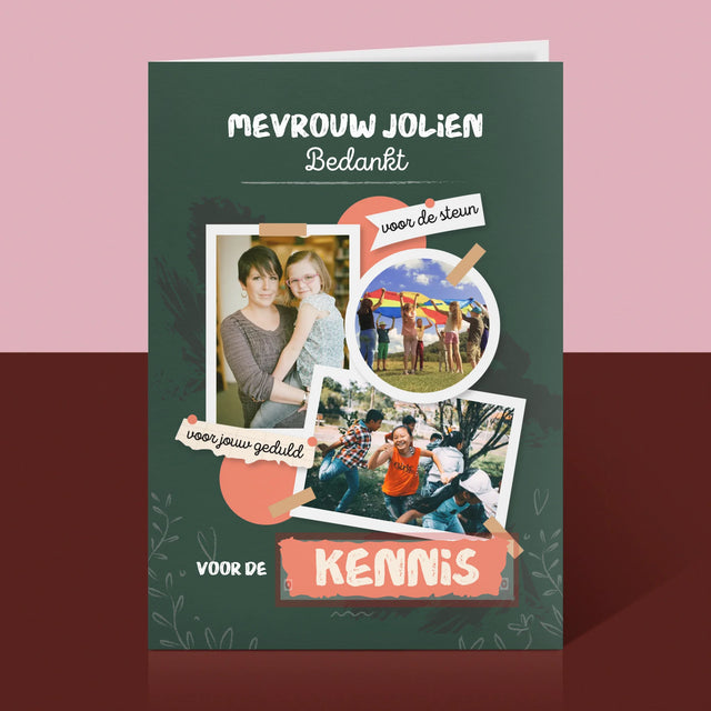 Fotocollage: Bedankt Voor De Kennis - Wenskaart