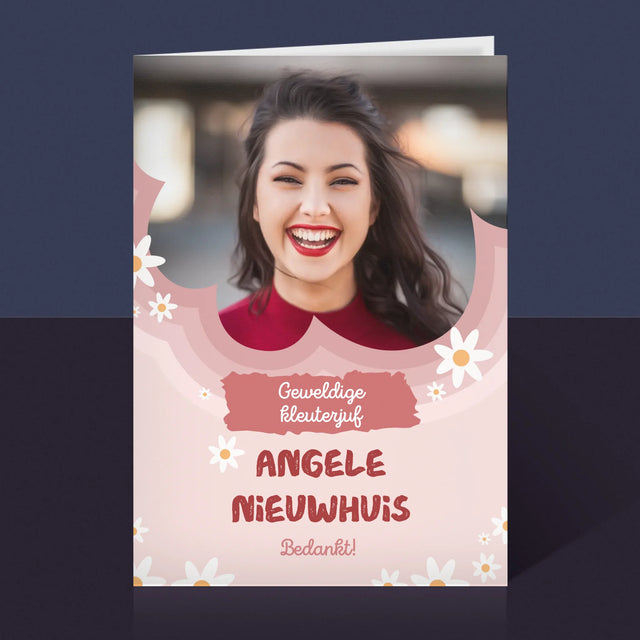 Foto En Handtekening: Geweldige Kleuterjuf - Wenskaart