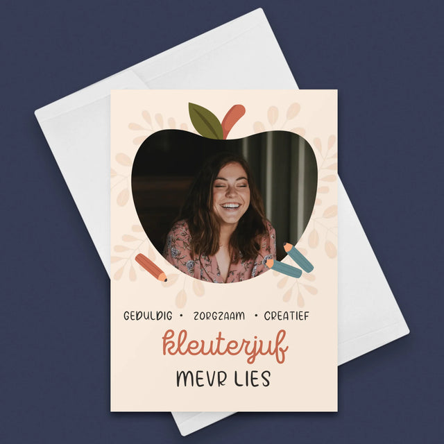 Foto En Handtekening: Kleuterjuf - Wenskaart