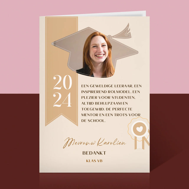 Foto En Handtekening: Diploma Voor De Leerkracht - Wenskaart