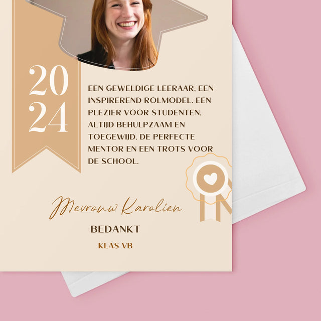 Foto En Handtekening: Diploma Voor De Leerkracht - Wenskaart