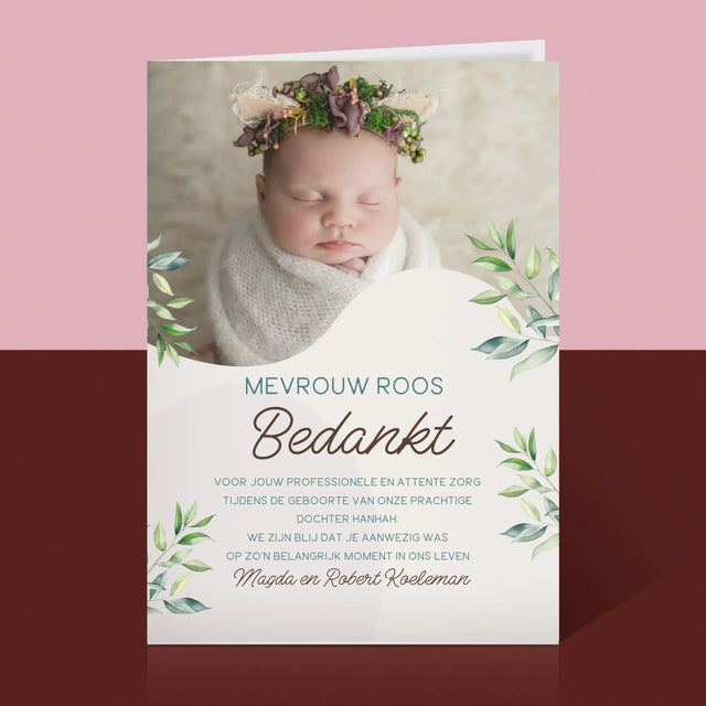 Foto En Handtekening: Bedankt Aan De Vroedvrouw - Wenskaart