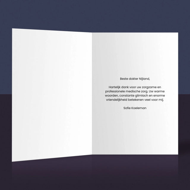 Foto En Handtekening: Stethoscoop Bloemen - Wenskaart