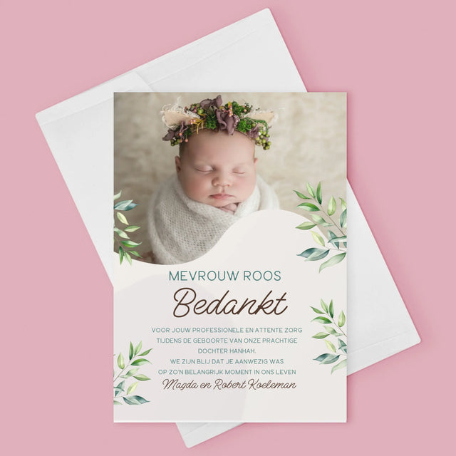 Foto En Handtekening: Bedankt Aan De Vroedvrouw - Wenskaart
