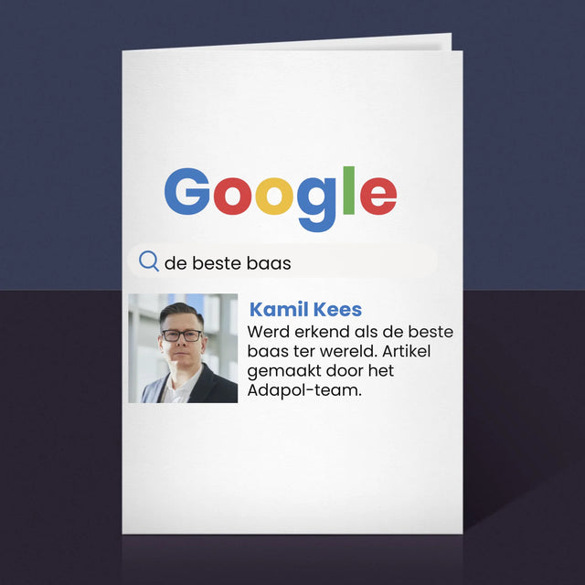 Foto En Handtekening: De Beste Baas Google-Score - Wenskaart