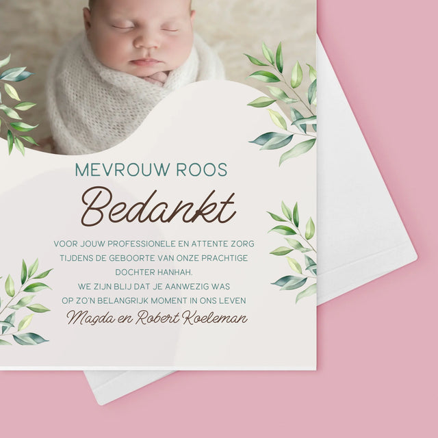 Foto En Handtekening: Bedankt Aan De Vroedvrouw - Wenskaart