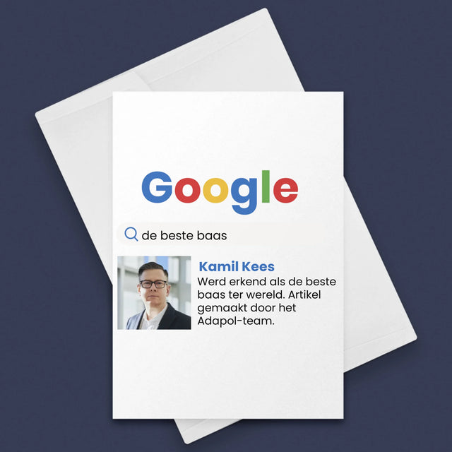Foto En Handtekening: De Beste Baas Google-Score - Wenskaart