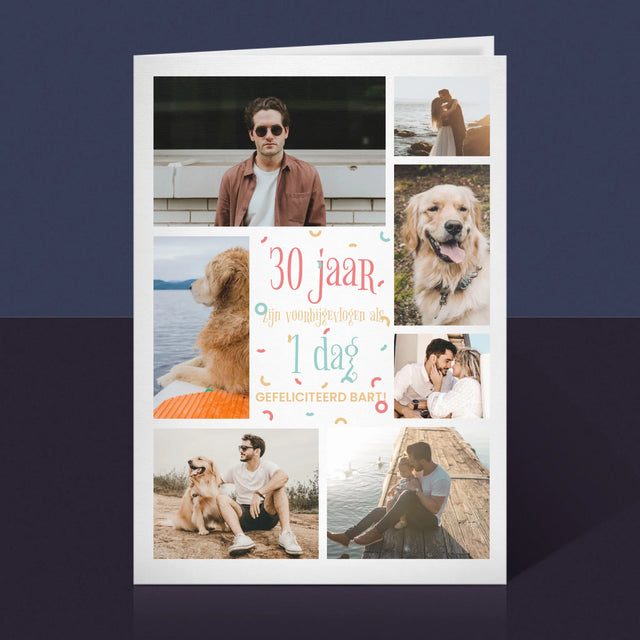 Fotocollage: 30 Jaar Voorbij - Wenskaart