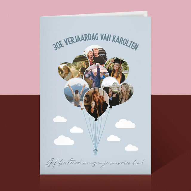 Vorm Van Foto'S: 30E Verjaardag Balonnen - Wenskaart