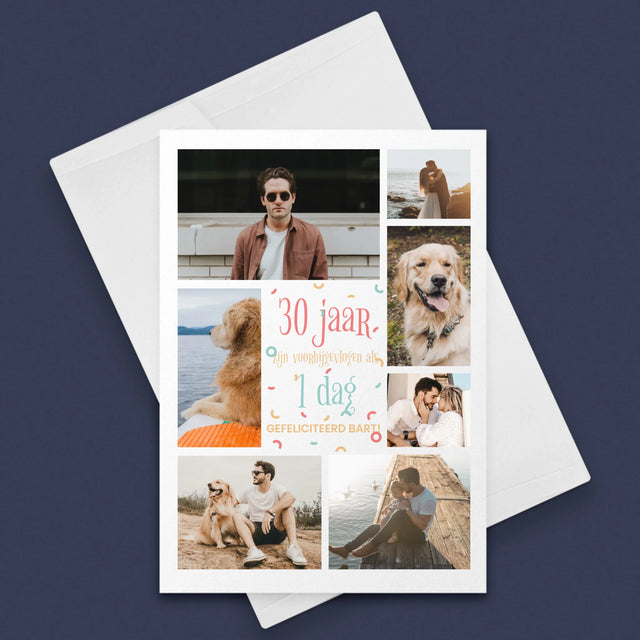Fotocollage: 30 Jaar Voorbij - Wenskaart