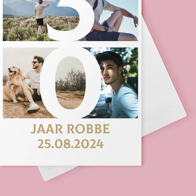 Fotocollage: 30 Jaar, Cijfer Foto'S - Wenskaart